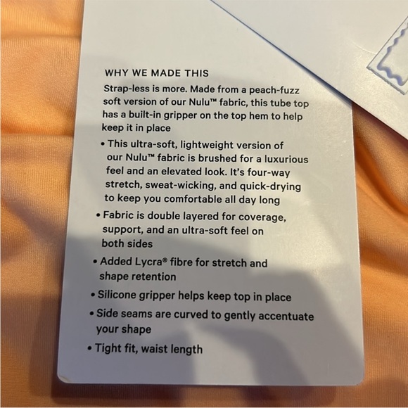 lululemon athletica Peach Tube Top - Picture 6 of 7
